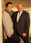 Jonathan Rhys-Meyers stars as Elvis Presley and Randy Quaid as Colonel Tom Parker in the fact based 4 hour mini-series "Elvis". Presley's story will be told from his humble beginnings through his meteoric rise to fame. His master recordings will be heard in a biographical film for the first time. Photo: Monty Brinton/CBS ©2005 CBS BROADCASTING INC. All Rights Reserved